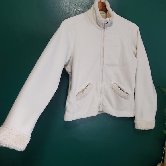 Patagonia Reversible Fleece Zip Up Jacket Ivory Md - Picture 9 of 13